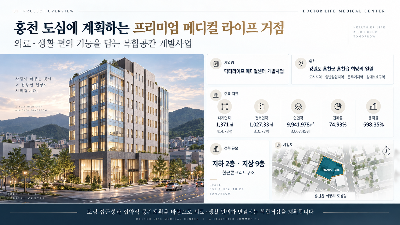홍천 도심에 계획하는 프리미엄 메디컬 라이프 거점